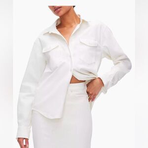 Good American NWT Relaxed Denim Shirt size small